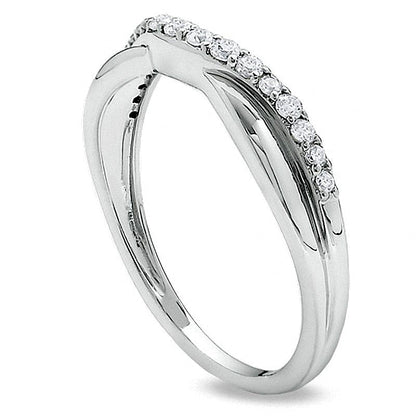 0.25 CT. TW Diamond Twist Contour Band in 14K White Gold