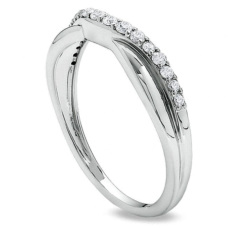 0.25 CT. TW Diamond Twist Contour Band in 14K White Gold