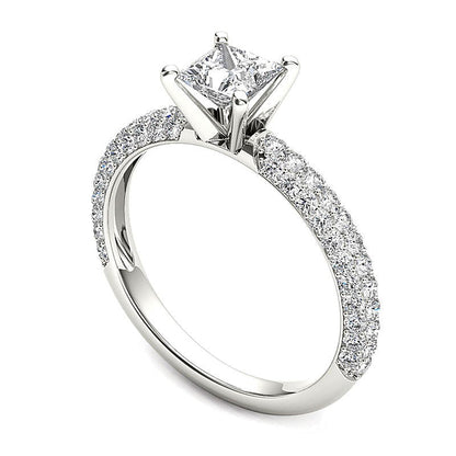 1.0 CT. TW Princess-Cut Diamond Engagement Ring in 14K White Gold