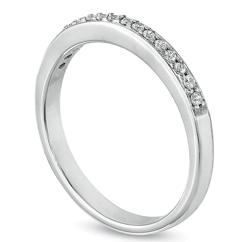 0.1 CT. TW Diamond Wedding Band in 10K White Gold