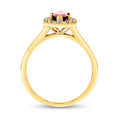 Marquise Ruby and 0.25 CT. TW Diamond Frame Ring in 14K Gold