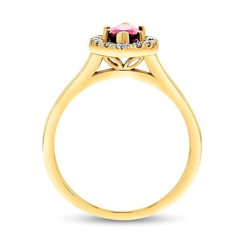 Marquise Ruby and 0.25 CT. TW Diamond Frame Ring in 14K Gold