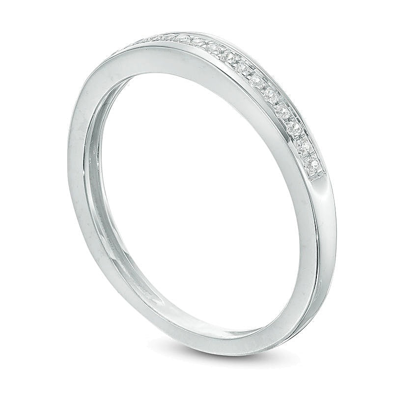 Diamond Accent Channel Anniversary Band in 10K White Gold