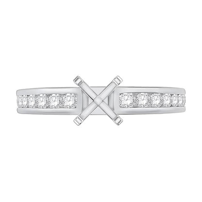0.38 CT. TW Channel-Set Diamond Solitaire Semi Mount in 14K White Gold