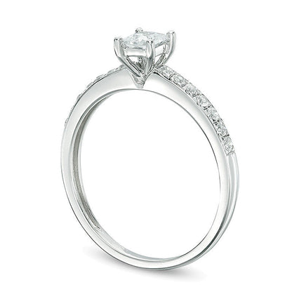 0.5 CT. TW Princess-Cut Diamond Engagement Ring in 10K White Gold