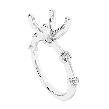 0.25 CT. TW Diamond Station Semi-Mount Setting in 14K White Gold