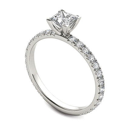 1.0 CT. TW Princess-Cut Diamond Engagement Ring in 14K White Gold