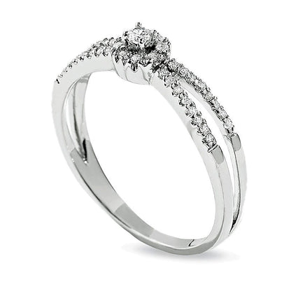 0.13 CT. TW Diamond Split Shank Promise Ring in 10K White Gold