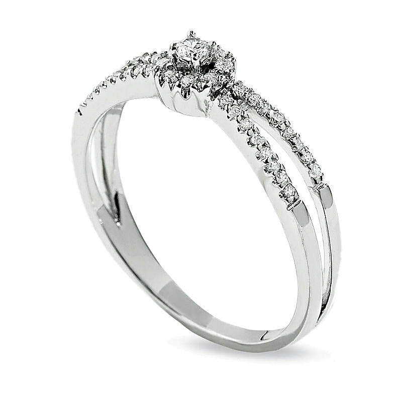 0.13 CT. TW Diamond Split Shank Promise Ring in 10K White Gold