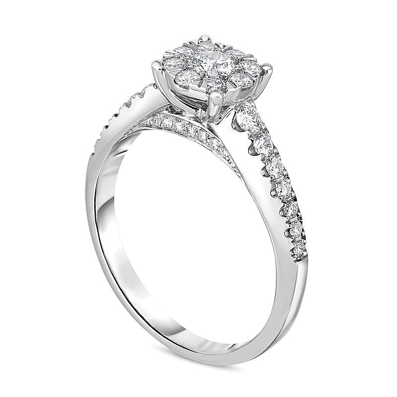 0.63 CT. TW Diamond Frame Engagement Ring in 10K White Gold