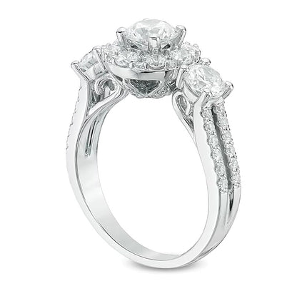 Love's Destiny by Peoples 2.0 CT. TW Diamond Three Stone Engagement Ring in 14K White Gold (I/I1)