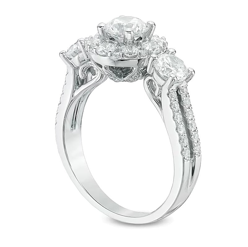 Love's Destiny by Peoples 2.0 CT. TW Diamond Three Stone Engagement Ring in 14K White Gold (I/I1)