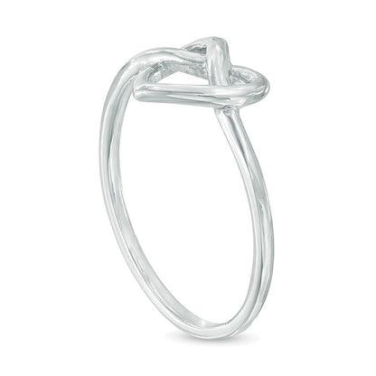 Heart-Shaped Knot Ring in 10K White Gold