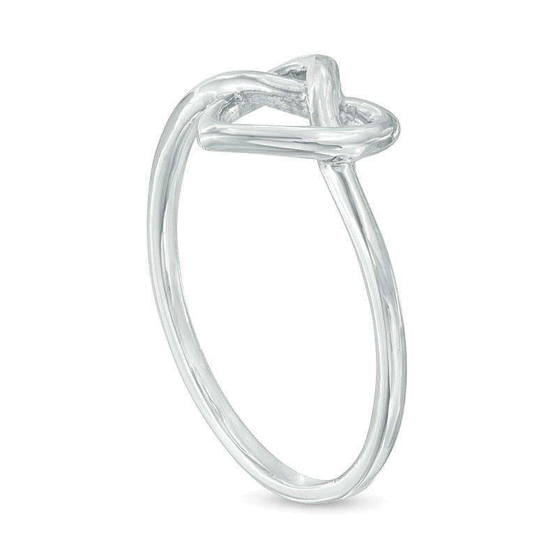 Heart-Shaped Knot Ring in 10K White Gold