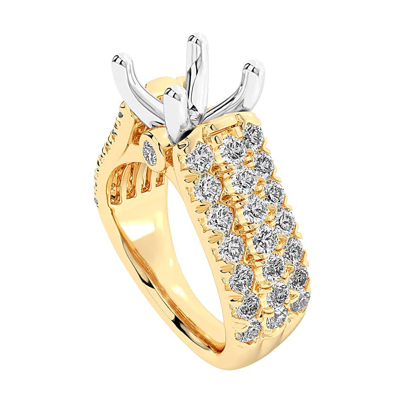 1.5 CT. TW Lab-Grown Diamond Multi-Row Semi Mount in 14K Gold (F/VS2)