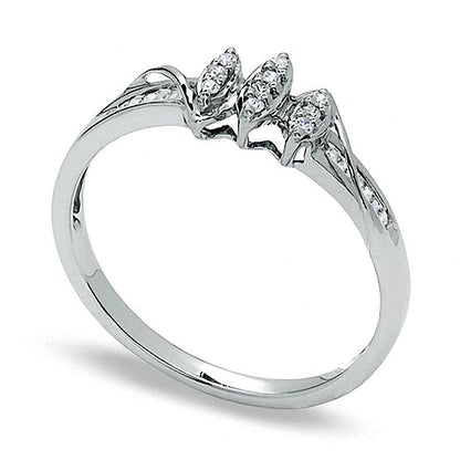 0.07 CT. TW Diamond Marquise Cluster Promise Ring in 10K White Gold
