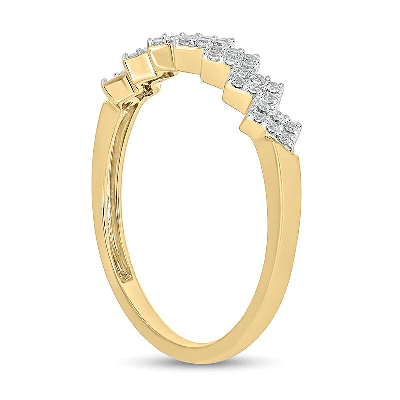 0.17 CT. TW Diamond Zig-Zag Stackable Band in 10K Gold