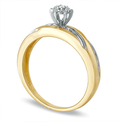 Diamond Accent Swirl Engagement Ring in 10K Gold