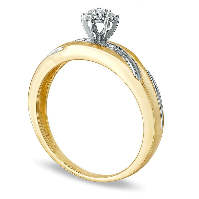 Diamond Accent Swirl Engagement Ring in 10K Gold