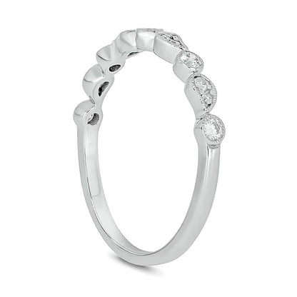 0.2 CT. TW Diamond Paisley Stackable Band in 10K White Gold