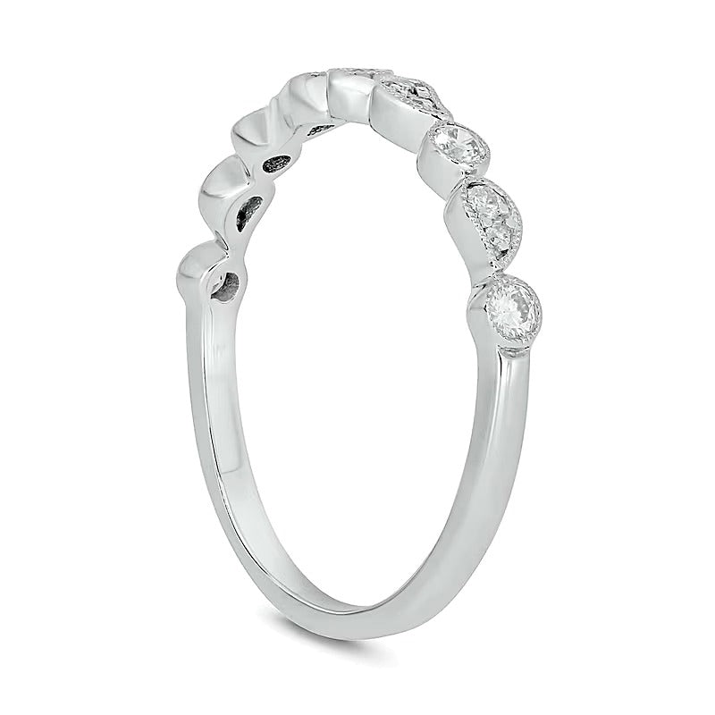 0.2 CT. TW Diamond Paisley Stackable Band in 10K White Gold