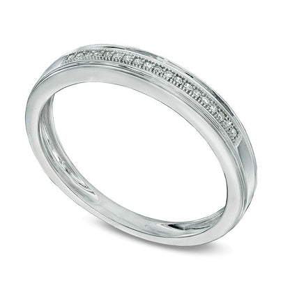 0.05 CT. TW Diamond Wedding Band in 10K White Gold