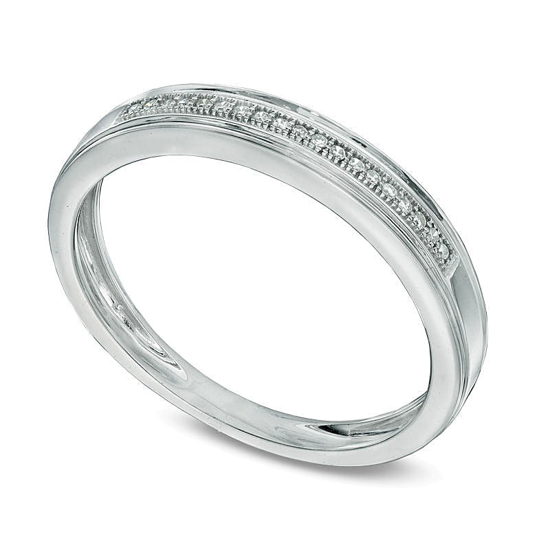 0.05 CT. TW Diamond Wedding Band in 10K White Gold