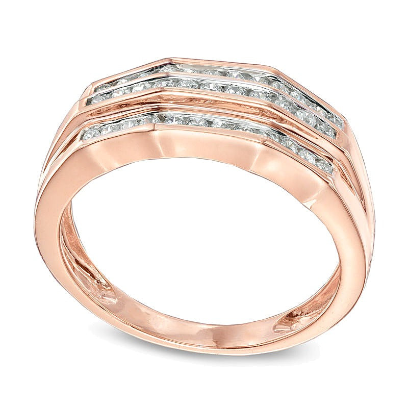 1.0 CT. TW Diamond Wedding Band in 10K Rose Gold