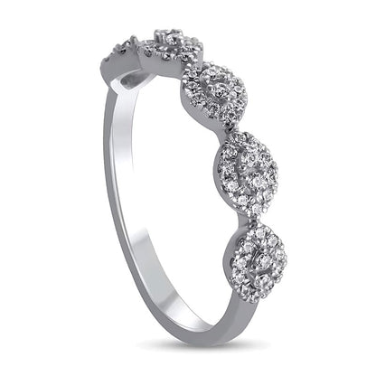 0.33 CT. TW Diamond Marquise Frame Band in 10K White Gold