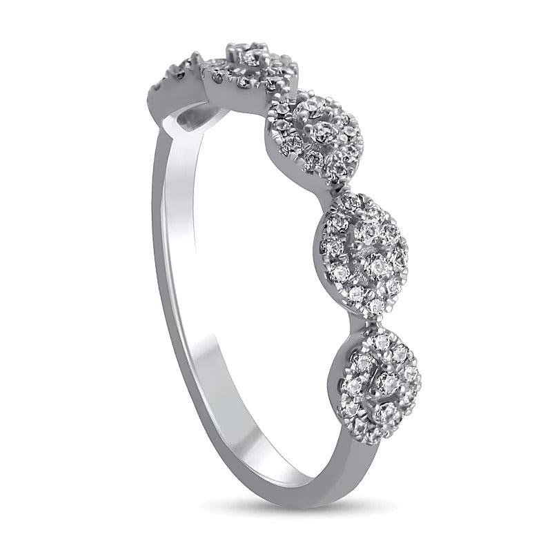 0.33 CT. TW Diamond Marquise Frame Band in 10K White Gold