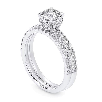1.75 CT. TW Lab-Grown Diamond Bridal Set in 14K White Gold (F/SI2)