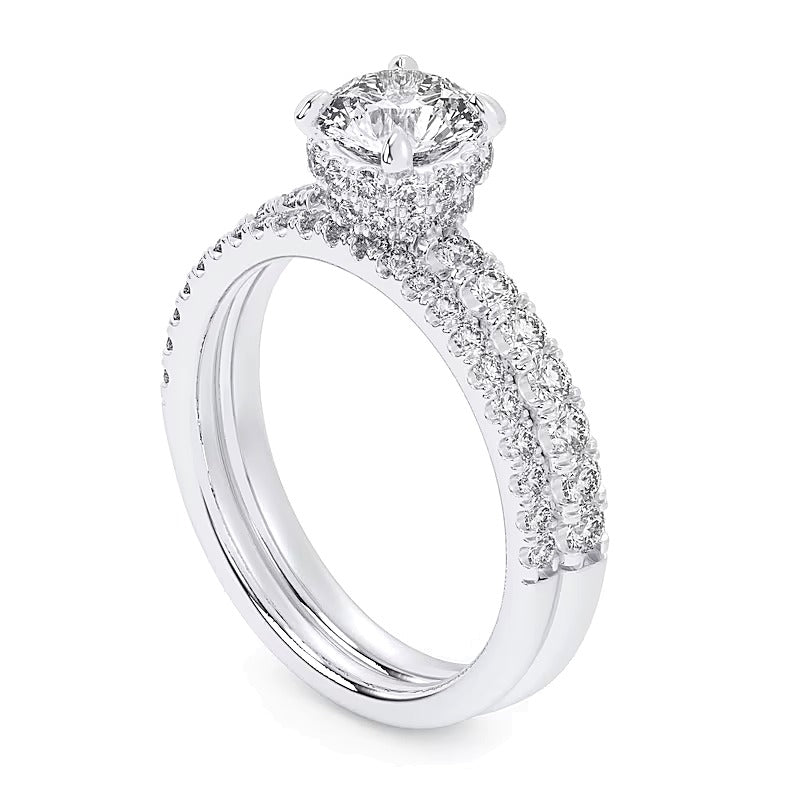 1.75 CT. TW Lab-Grown Diamond Bridal Set in 14K White Gold (F/SI2)