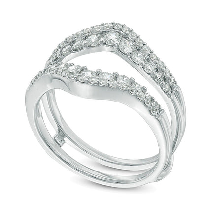 1.0 CT. TW Diamond Chevron Solitaire Enhancer in 14K White Gold