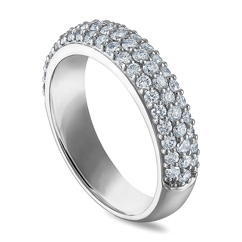 1.0 CT. TW Lab-Grown Diamond Triple Row Anniversary Band in 10K White Gold (F/VS2)