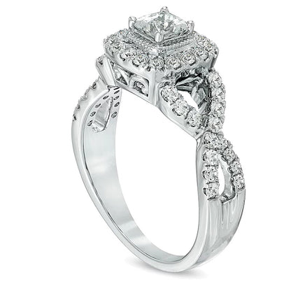 Celebration LuxÂ® 1.0 CT. TW Princess-Cut Diamond Engagement Ring in 14K White Gold (I/SI2)