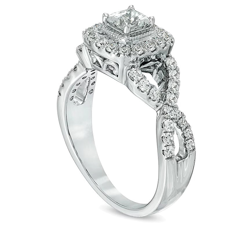 Celebration LuxÂ® 1.0 CT. TW Princess-Cut Diamond Engagement Ring in 14K White Gold (I/SI2)