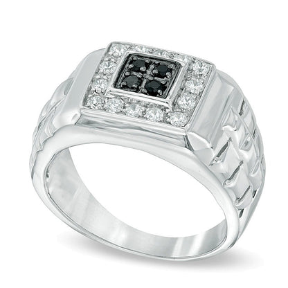 0.5 CT. TW Enhanced Black and White Diamond Ring in Sterling Silver