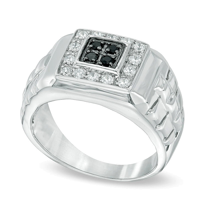 0.5 CT. TW Enhanced Black and White Diamond Ring in Sterling Silver