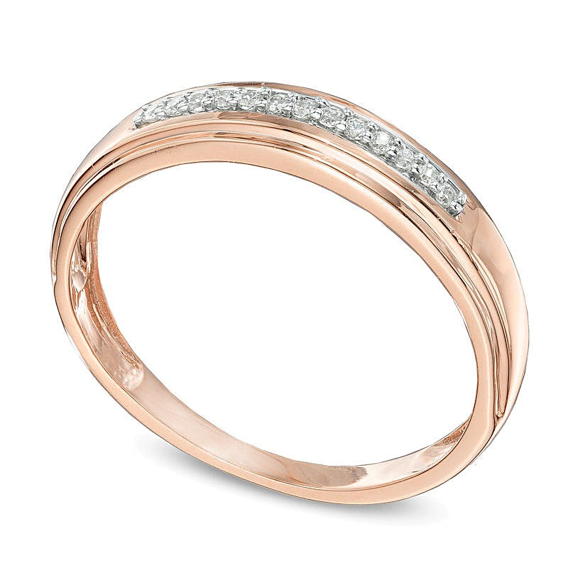 0.1 CT. TW Diamond Wedding Band in 10K Rose Gold