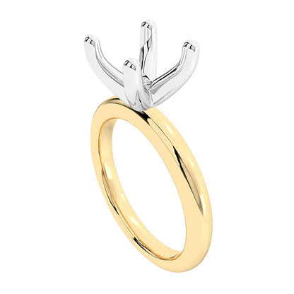Classic Four-Prong Solitaire Semi-Mount Setting in 14K Gold