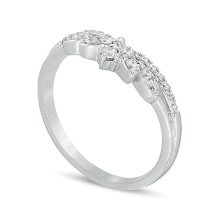 0.25 CT. TW Diamond Crown Contour Anniversary Band in 14K White Gold