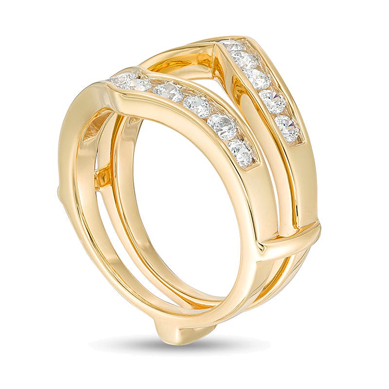 1.0 CT. TW Diamond Chevron Solitaire Enhancer in 14K Gold