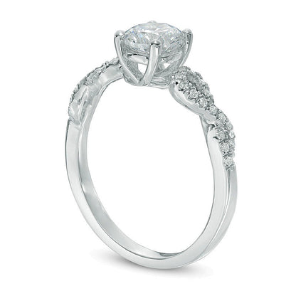 0.88 CT. TW Diamond Twist Engagement Ring in 10K White Gold