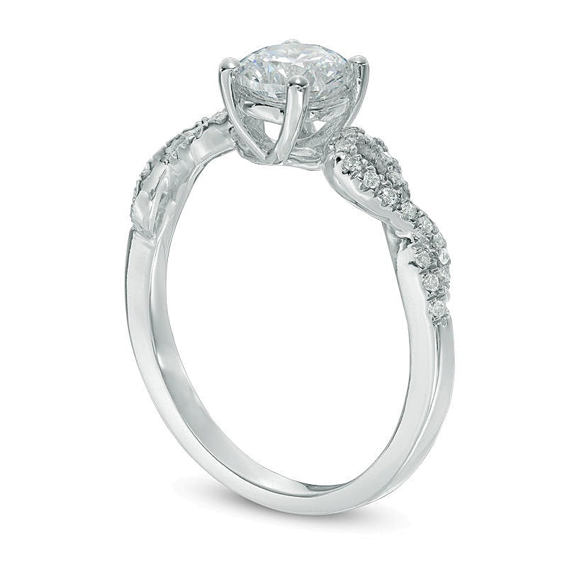 0.88 CT. TW Diamond Twist Engagement Ring in 10K White Gold