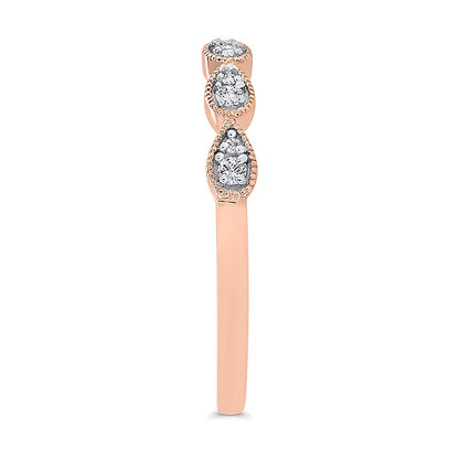 0.1 CT. TW Pear Multi-Diamond Vintage-Style Ring in 10K Rose Gold