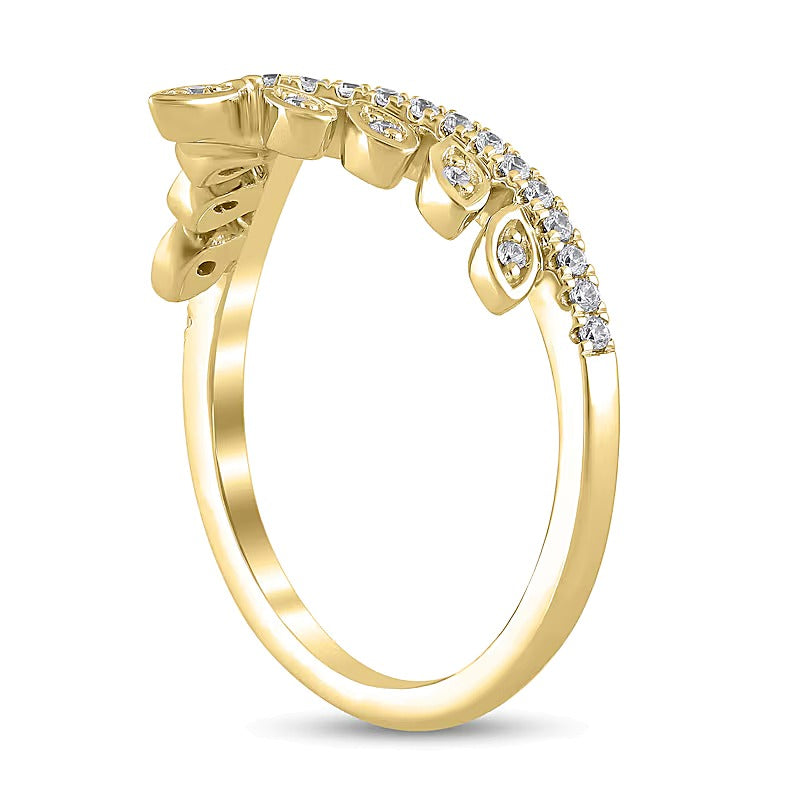 0.2 CT. TW Marquise-Frame Diamond Tiara Contour Band in 10K Gold