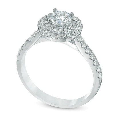 1.0 CT. TW Diamond Double Frame Engagement Ring in 14K White Gold