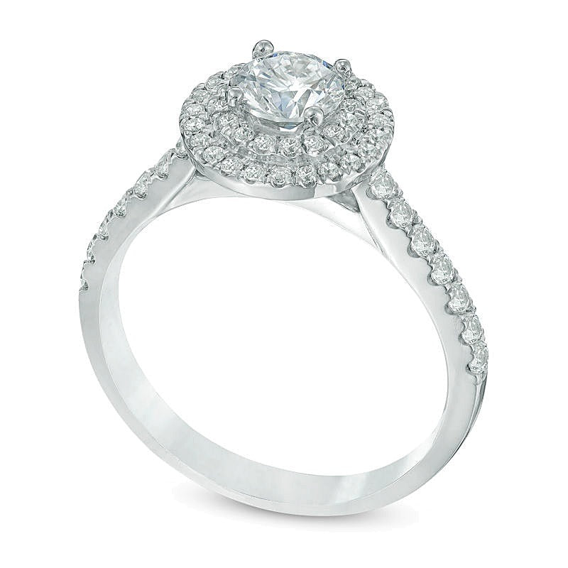 1.0 CT. TW Diamond Double Frame Engagement Ring in 14K White Gold