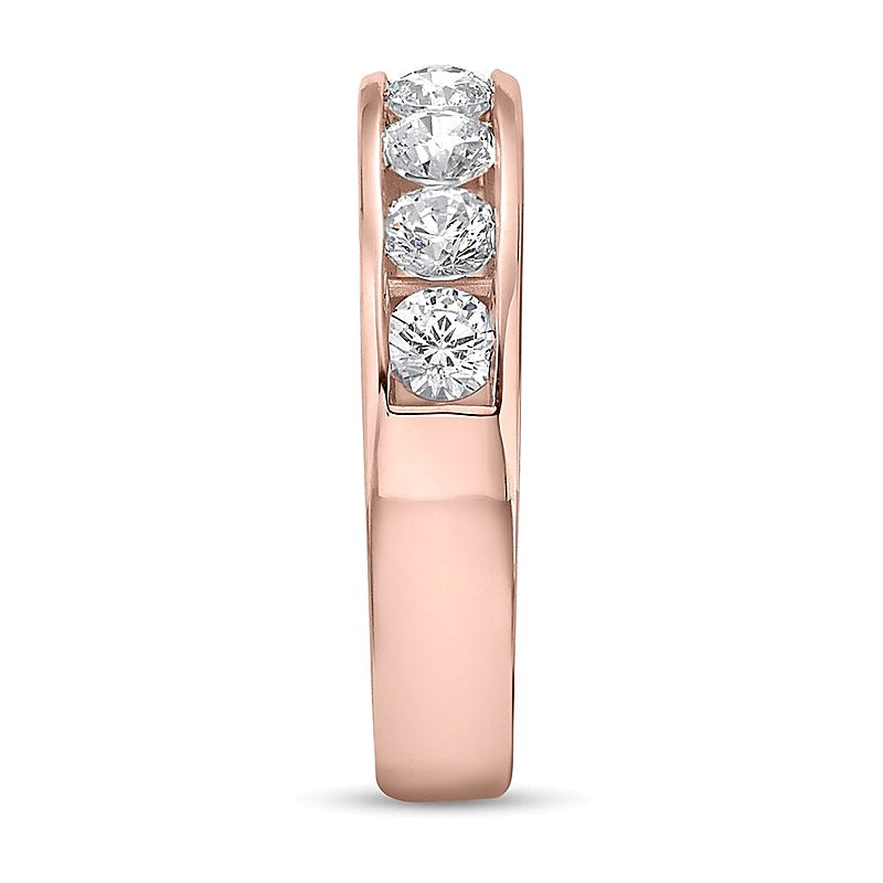 1.5 CT. TW Diamond Channel Nine Stone Band in 10K Rose Gold (I/I2)