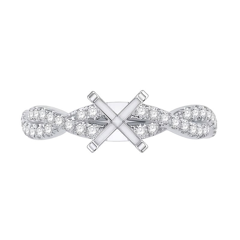 0.33 CT. TW Diamond Twist Shank Solitaire Semi Mount in 14K White Gold